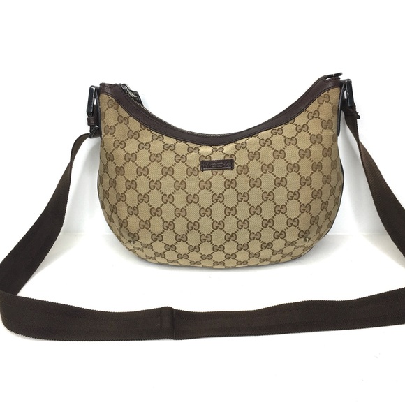 Authentic Gucci crossbody bag brown canvas - Picture 3 of 16
